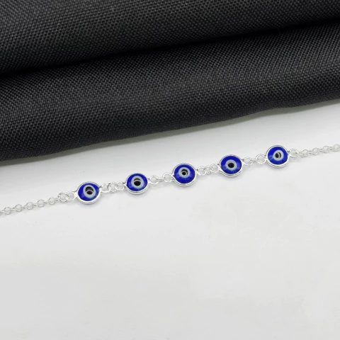 Pulseira olho grego azul Royal em prata 925