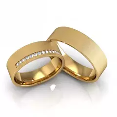 Aliança 8mm Reta Fosca em ouro 18k