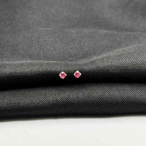 Brinco Zircônia Rosa P em Prata 925