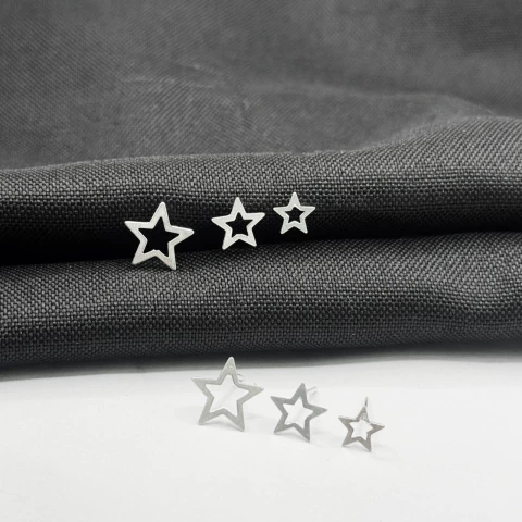 Brinco Trio Estrela em Prata 925