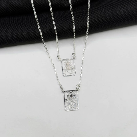 Escapulário Nossa Senhora do Carmo em Prata 925