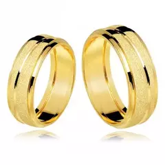 Aliança 8mm Meia CANA FOSCA EM PRATA 925