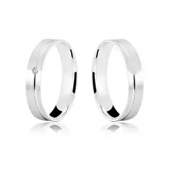 Aliança 3mm em prata 950
