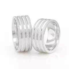 Aliança 10mm em prata 950