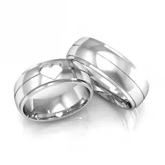 Aliança 8mm em prata 950