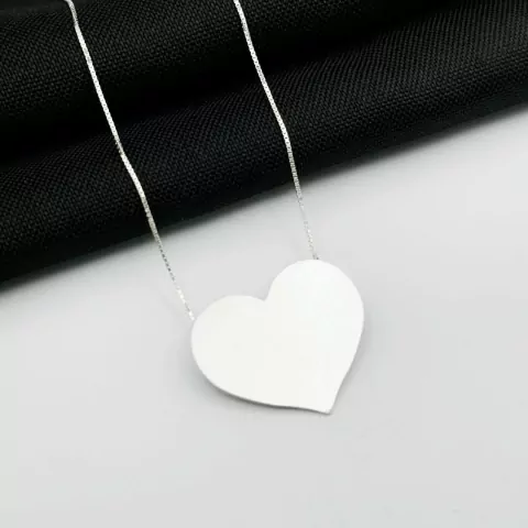 Colar Coracao Chapa GG Em Prata 925