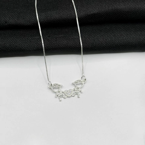 Colar Meninos em Prata 925