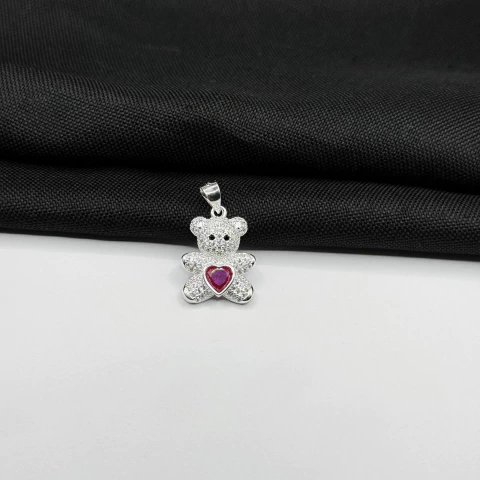 Pingente Urso Teddy Pink em Prata 925