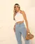 Calça Jeans Mom Feminina Cintura Alta Básica com Elastano na internet