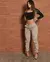 Calça Feminina Jogger com Botões de Pressão Na Lateral Barra - comprar online