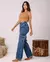 Calça Jeans Wide Leg Feminina Cintura Alta com Bolso Cargo - BE GRINGA