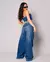 Calça Jeans Feminina Wide Leg com Desfiado No Cós e Na Barra - comprar online