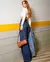 Calça Jeans Feminina Wide Leg Bolsos Frontais na internet
