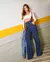 Calça Jeans Feminina Wide Leg Bolsos Frontais - BE GRINGA