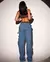 CALÇA JEANS WIDE LEG FEMININA CINTURA ALTA CARPINTEIRO COM BOLSOS CARGO - BE GRINGA