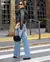 Calça Jeans Wide Leg Feminina Cintura Alta Rasgos - loja online