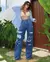 CALÇA JEANS WIDE LEG FEMININA CINTURA ALTA DESTROYED