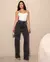 Calça Jeans Wide Leg Feminina Cintura Alta Cargo com Elastano - comprar online