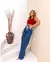 Calça Jeans Wide Leg Rope Feminina Cintura Alta - comprar online