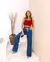 Calça Jeans Wide Leg Rope Feminina Cintura Alta - BE GRINGA