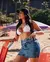 Mini Saia Jeans Feminina Cintura Alta com Cinto - comprar online