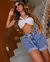 SHORTS JEANS ROPE BARRA DOBRADA MÉDIA - comprar online