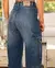 CALÇA JEANS WIDE LEG COM BOLSOS CARGO - comprar online