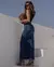 Saia Jeans Longa Feminina Cintura Alta Abertura Frontal - comprar online