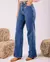 CALÇA JEANS WIDE LEG FEMININA CINTURA ALTA COM CINTO na internet