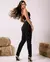 CALÇA JEANS BLACK MOM FEMININA CINTURA ALTA BORDADOS ESTRELAS - BE GRINGA
