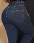 CALÇA JEANS SKINNY CINTURA MÉDIA DETALHE CÓS ESCURA - comprar online