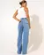 CALÇA JEANS WIDE LEG FEMININA CINTURA ALTA COM ELÁSTICO - comprar online