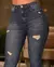 CALÇA JEANS SKINNY HOT FEMININA CINTURA ALTA DETALHES PUÍDOS - comprar online