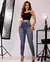 CALÇA JEANS SKINNY HOT FEMININA CINTURA ALTA DETALHES PUÍDOS