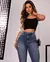 CALÇA JEANS SKINNY HOT FEMININA CINTURA ALTA DETALHES PUÍDOS na internet