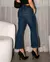 CALÇA JEANS CROPPED FLARE FEMININA CINTURA MÉDIA COM BOTÕES NA BARRA - comprar online