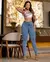 Calça Jeans Skinny Feminina Cintura Média com Cinto