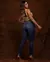 Calça Jeans Skinny Feminina Cintura Média Abertura Traseira Barra na internet