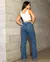 Calça Jeans Reta Feminina Cintura Alta Cós Desfiado na internet