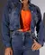 Jaqueta Jeans Cropped Feminina com Elastano - comprar online