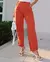 Calça Sarja Reta Cropped Feminina Cintura Alta Detalhe Barra na internet