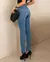 Calça Jeans Mom Feminina Cintura Alta Básica com Elastano - comprar online