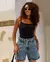 Shorts Jeans Mom Feminino Cintura Alta com Cinto - comprar online