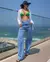 Calça Jeans Wide Leg Feminina Cintura Alta Básica