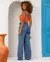 Calça Jeans Wide Leg Feminina Cintura Alta com Cinto - comprar online