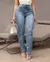 Calça Jeans Feminina Reta Básica Cintura Alta - BE GRINGA