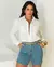 Bermuda Jeans Meia Coxa Feminina Cintura Média com Cinto
