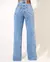 Calça Jeans Wide Leg Feminina Cintura Alta com Aplicação - BE GRINGA