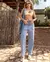Calça Jeans Reta Straight Feminina Cintura Média Básica