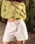 Shorts Linho Alfaiataria Feminino Cintura Média com Cinto - comprar online